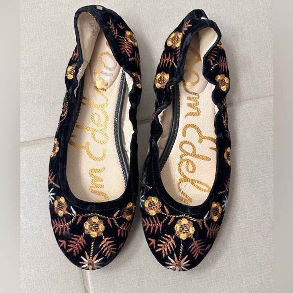 Sam Edelman Farrow Ballet Flat Black Velvet - Picture 1 of 3